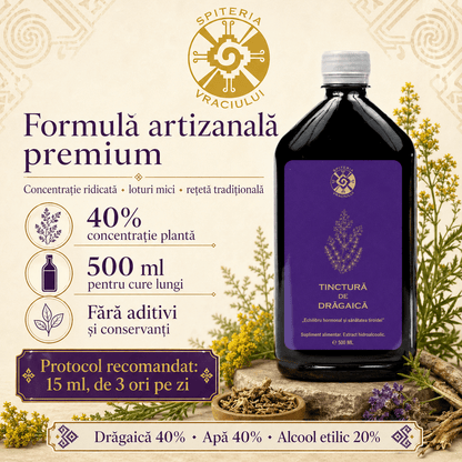 Tinctură de Drăgaică – Echilibru Hormonal și Sănătatea Tiroidei | 500ml