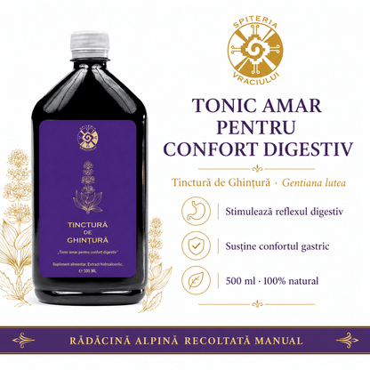 Tinctură de Ghințură – Tonic Amar pentru Digestie și Confort Gastric | 500ml
