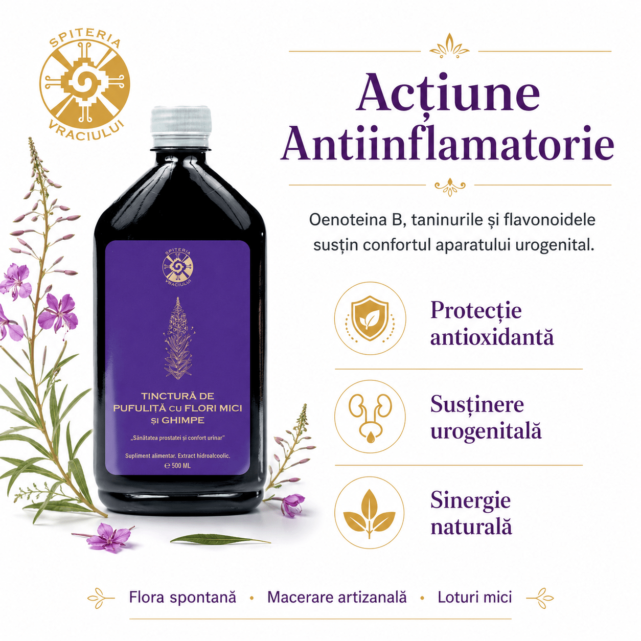 Tinctură de Pufuliță și Ghimpe – Prostată și Confort Urinar | 500ml
