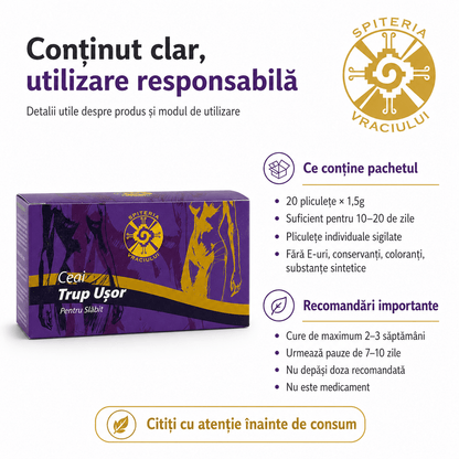 Ceai Natural pentru Slăbit și Detoxifiere – Trup Ușor