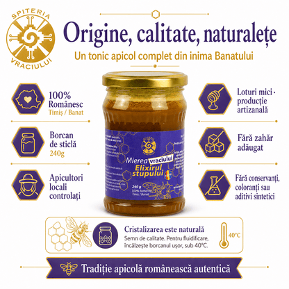 Mierea Vraciului – Elixirul Stupului | Produs Apicol Imunostimulent Natural