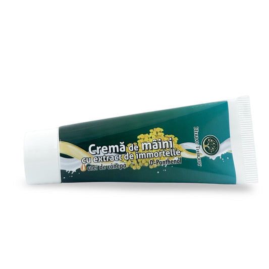 Cremă de Mâini cu Extract de Immortelle și Ulei de Cânepă, 50 ml